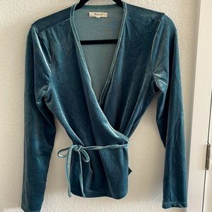 Madewell Teal Wrap Blouse